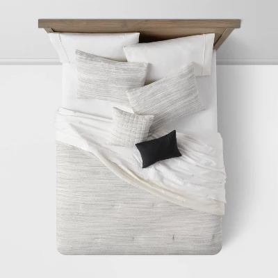 Space-Dyed Waffle Comforter Bedding Set Gray - Threshold™ - Image 2