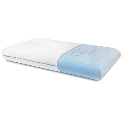 Merrick Lane Queen Size Ventilated Memory Foam Bed Pillow - Cool Gel Infused Memory Foam Pillow For Sleeping - Image 9