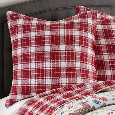 Folk Deer Holiday Euro Sham Set Of 2 Red - Levtex Home