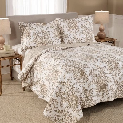 Bedford Reversible Quilt Set Mocha - Laura Ashley - Image 6
