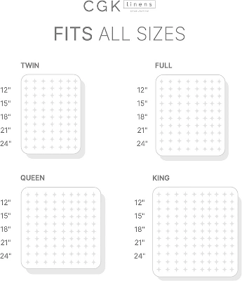 Ruffled Elastic Wrap Around Bedskirt 12 Inch Drop - CGK Linens - Image 4