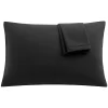 2 Pcs King 1800 Series Soft Brushed Microfiber With Zipper Pillow Case Black - PiccoCasa