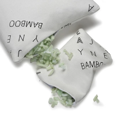 Ella Jayne Shredded Bamboo Memory Foam Pillow, Adjustable Density, With Extra Fill And Carry Pouch, Set Of 2 - Standard/Queen - Image 4