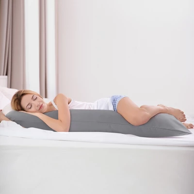 2 Pcs Body 20"x60" 1800 Microfiber Soft Pillowcase Grey - PiccoCasa - Image 2