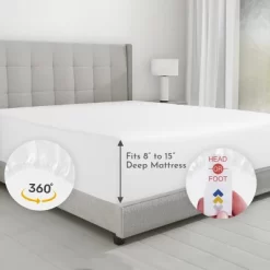 Luxury Fitted Sheet Only, 600 Thread Count - 100% Cotton Sateen, Deep Pocket, Soft, Cool & Durable By California Design Den