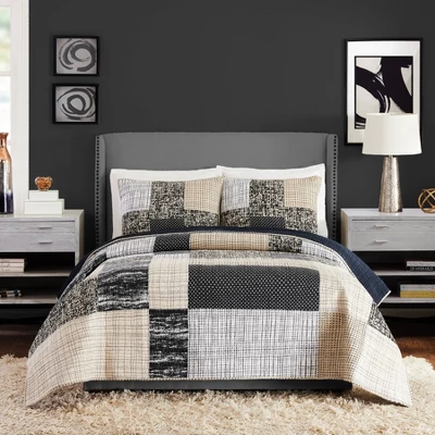 Tate Quilt & Sham Set Black/Gray/Cream - Ayesha Curry - Image 8