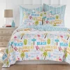 Beach Days Quilt Set White/Green/Blue - Homthreads