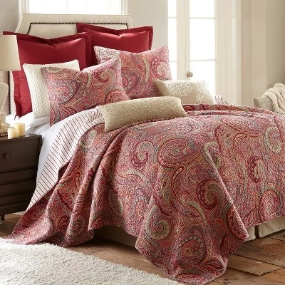 Spruce Red Euro Shams - Set Of 2 - Levtex Home - Image 2