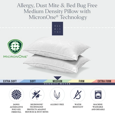 MicronOne Dust Mite, Bedbug, Allergen-Free Down Alternative Pillow - Image 7