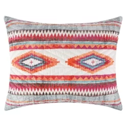 Kiva Western Boho Quilted Pillow Sham Stone By Greenland Home Fashions
