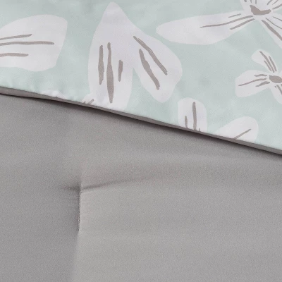 Floral Print Microfiber Reversible Comforter & Sheet Set Mint Green - Room Essentials™ - Image 5