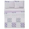 Elissa Patchwork Quilt Set Purple/White - Cannon