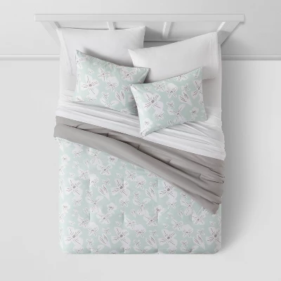 Floral Print Microfiber Reversible Comforter & Sheet Set Mint Green - Room Essentials™ - Image 2