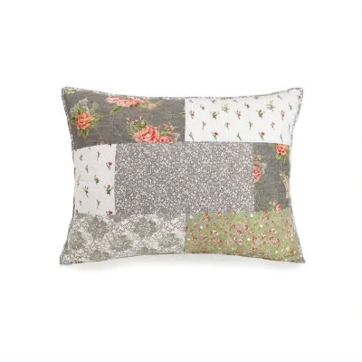 Floribunda Quilt Sham Gray/Pink - Jessica Simpson - Image 3