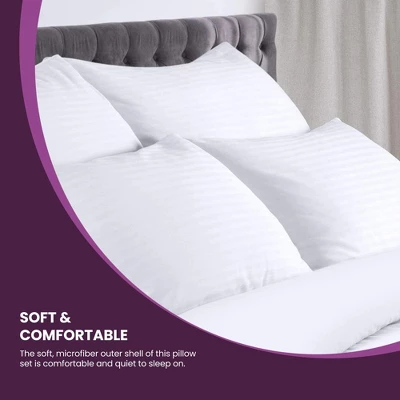 Hypoallergenic Microfiber Polyester 2-Piece Pillow Set - Blue Nile Mills - Image 6