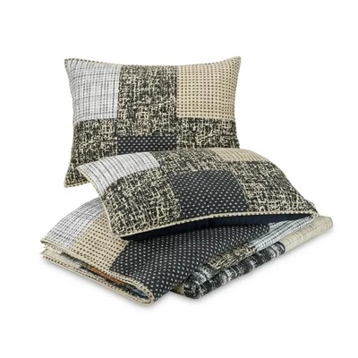 Tate Quilt & Sham Set Black/Gray/Cream - Ayesha Curry - Image 7