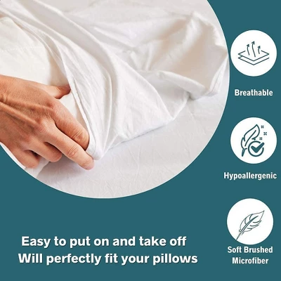 Micropuff 100% Microfiber Pillow Case โ White (2 Pack) - Image 3