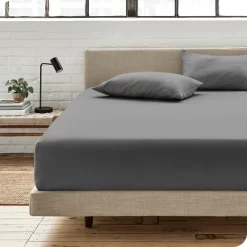 400 Thread Count Organic Cotton Sateen Fitted Sheet By Bare Home