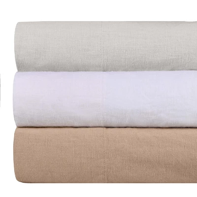 Cotton Linen Garment Washed Deep Pocket Luxury 4 Piece Bed Sheet Set By Blue Nile Mills - Image 6