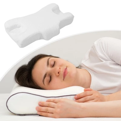 Unique Bargains Air Cotton Neck And Shoulder Pain Ease Home Sleeping Bed Memory Foam Pillow White 1 Pc - Image 5