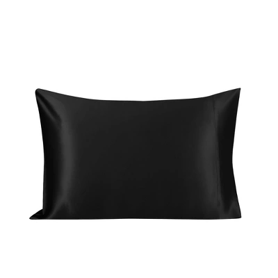 2 Pcs Queen Silk For Hair And Skin Gift Set Pillowcase And Eye Cover Black - PiccoCasa - Image 4