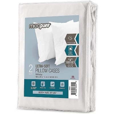 Micropuff 100% Microfiber Pillow Case โ White (2 Pack) - Image 7