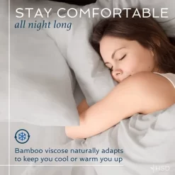 Hotel Sheets Direct Rayon Made From Bamboo Fiber Cooling Moisture Wicking 4 Piece Sheet Set With Standard Pillowcases, Queen, Mellow Yellow