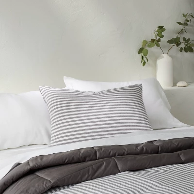 Heavyweight Linen Blend Stripe Pillow Sham - Casalunaâ„¢