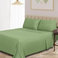 300 Thread Count Rayon From Bamboo Solid Deep Pocket Bed Sheet Set By Blue Nile Mills