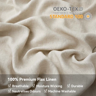 Peace Nest Luxurious 100% Premium Flax Linen Duvet Cover And Pillow Sham Set Moisture-Wicking And Breathable - Image 3