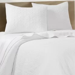 Euro 2pc Mandell Sham Set White - Homthreads