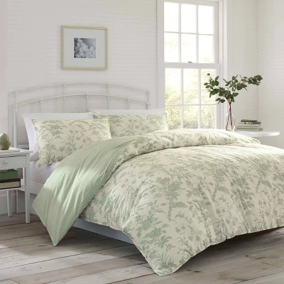 Natalie Reversible Duvet Cover Set Mint - Laura Ashley