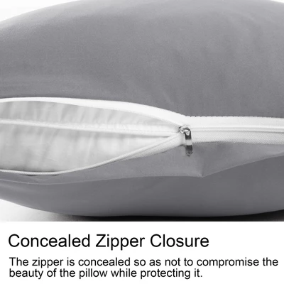 2 Pcs Body 20"x60" 1800 Microfiber Soft Pillowcase Grey - PiccoCasa - Image 3