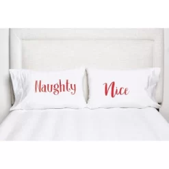 C&F Home 20" X 30" Naughty And Nice Christmas Holiday Pillowcase Set