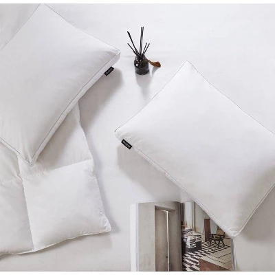 Sateen Cotton Firm European Goose Down Bed Pillow - Beautyrest - Image 3