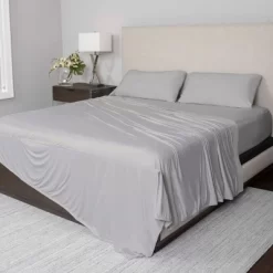 SHEEX Polar Max Moisture Wicking Wrinkle Free Soft Sheet Set With Fitted Sheet, Flat Sheet, And 2 Pillowcases