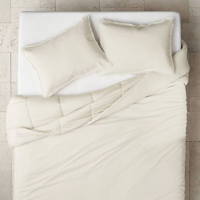 Heavyweight Linen Blend Comforter & Sham Set - Casalunaâ„¢ - Image 3