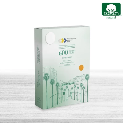 Luxury Fitted Sheet Only, 600 Thread Count - 100% Cotton Sateen, Deep Pocket, Soft, Cool & Durable By California Design Den - Image 6