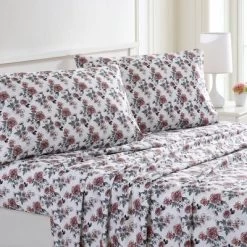 Modern Threads Printed 3 Piece Sheet Set, Rose Bloom.