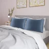 4 Pcs Queen 20"x30" Silk Satin Luxury Cooling Pillowcase Slate Gray - PiccoCasa