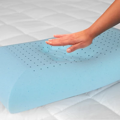 Merrick Lane Queen Size Ventilated Memory Foam Bed Pillow - Cool Gel Infused Memory Foam Pillow For Sleeping - Image 10
