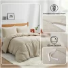 Peace Nest Luxurious 100% Premium Flax Linen Duvet Cover And Pillow Sham Set Moisture-Wicking And Breathable