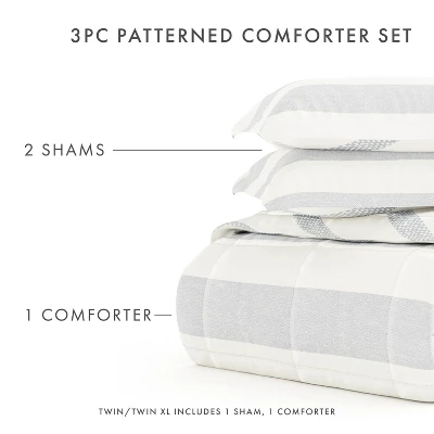 Geometric Modern Reversible Soft Comforter Sets, Down Alternative, Easy Care - Becky Cameron - Image 4
