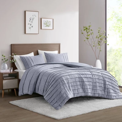 Beautyrest Maddox Striated Cationic Dyed Oversized Comforter Set With Pleats