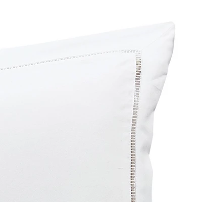 Standard 2pk Hemstitch Pillow Sham White - Luxury Hotel - Image 4