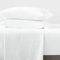 King Garment Washed Microfiber Solid Sheet Set White - Room Essentialsā¢