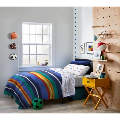 Saturday Park Vintage Stripe 100% Organic Cotton Duvet Cover & Sham Set - Image 5