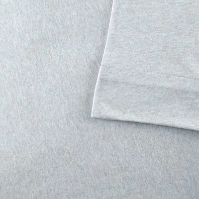 Heathered Cotton Jersey Knit Sheet Set Full Light Gray - Image 2