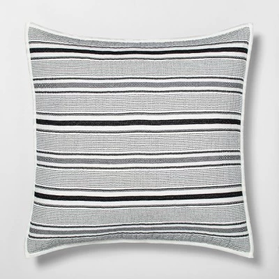 Textured Stripe Pillow Sham Dark Gray/Cream - Hearth & Hand With Magnolia - Image 5