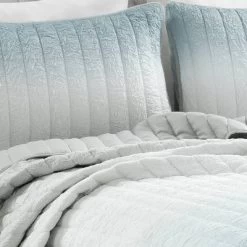 3pc Crinkle Ombre Quilt Set - Lush Décor